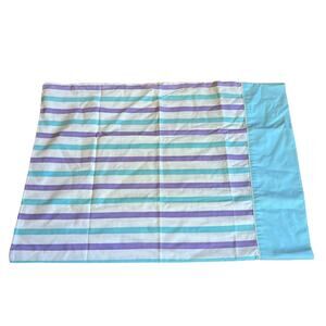 Vintage Monticello Pillowcase Cannon Purple Blue Stripes Standard Pillowcase